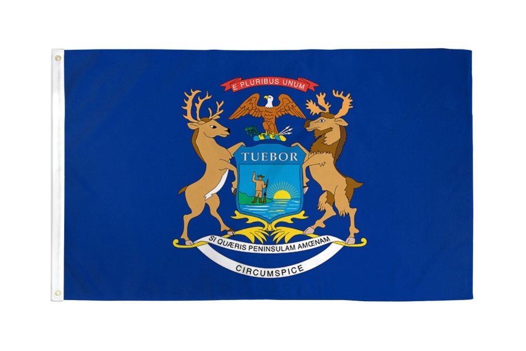 Michigan Flag 3x5ft Poly - Flags Importer