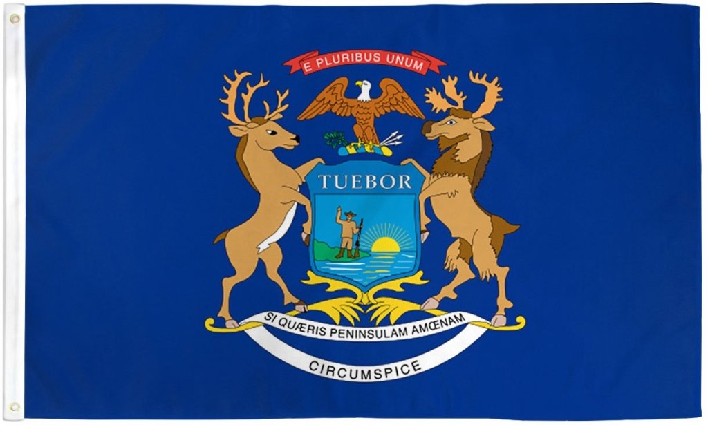 Michigan Flag 3x5ft Poly - Flags Importer