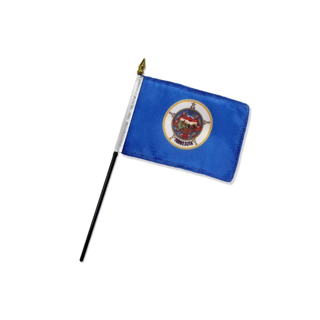 Minnesota (1957) 4x6in Stick Flag - Flags Importer