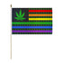 MJ USA (Rainbow) 12x18in Stick Flag - Flags Importer