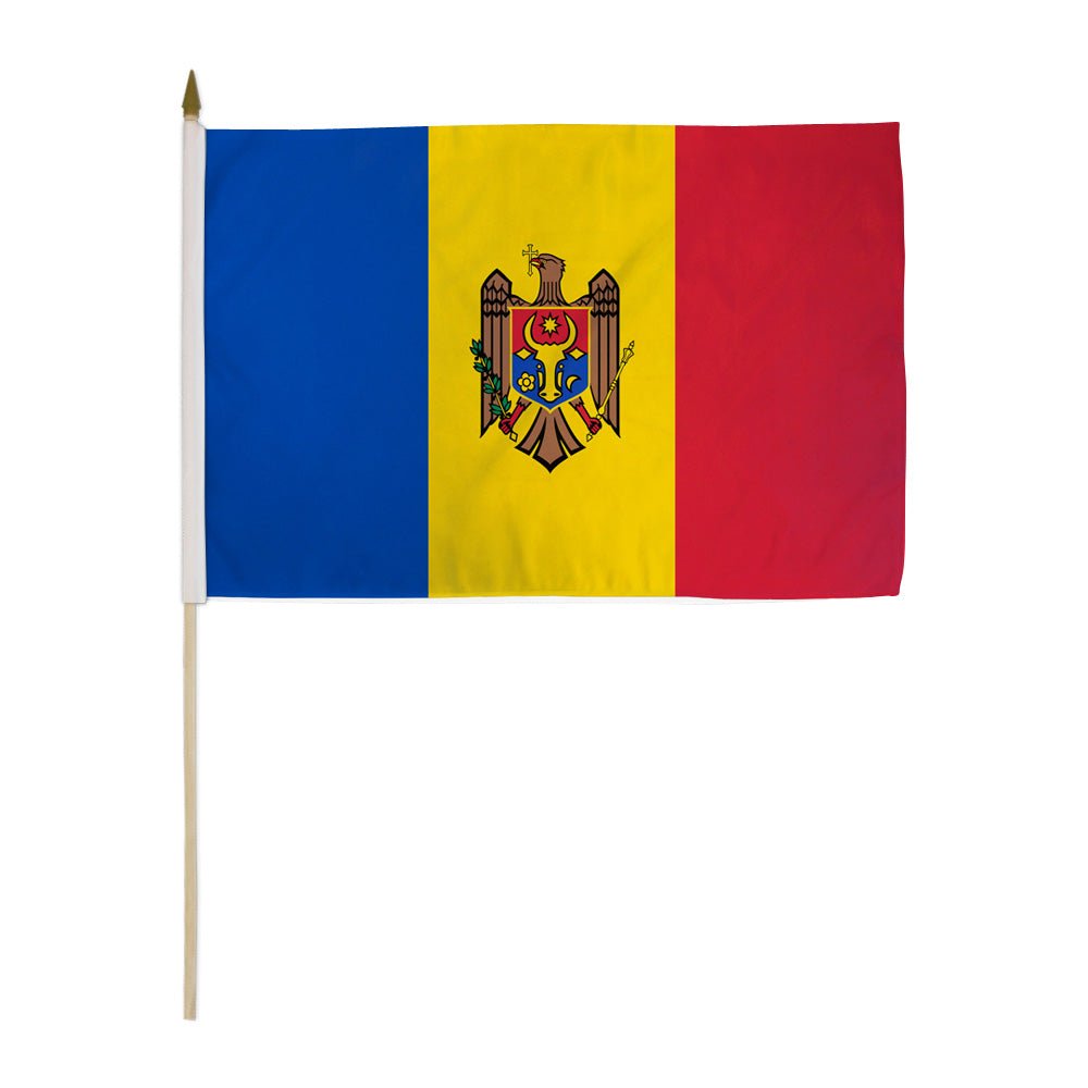 Moldova 12x18in Stick Flag - Flags Importer