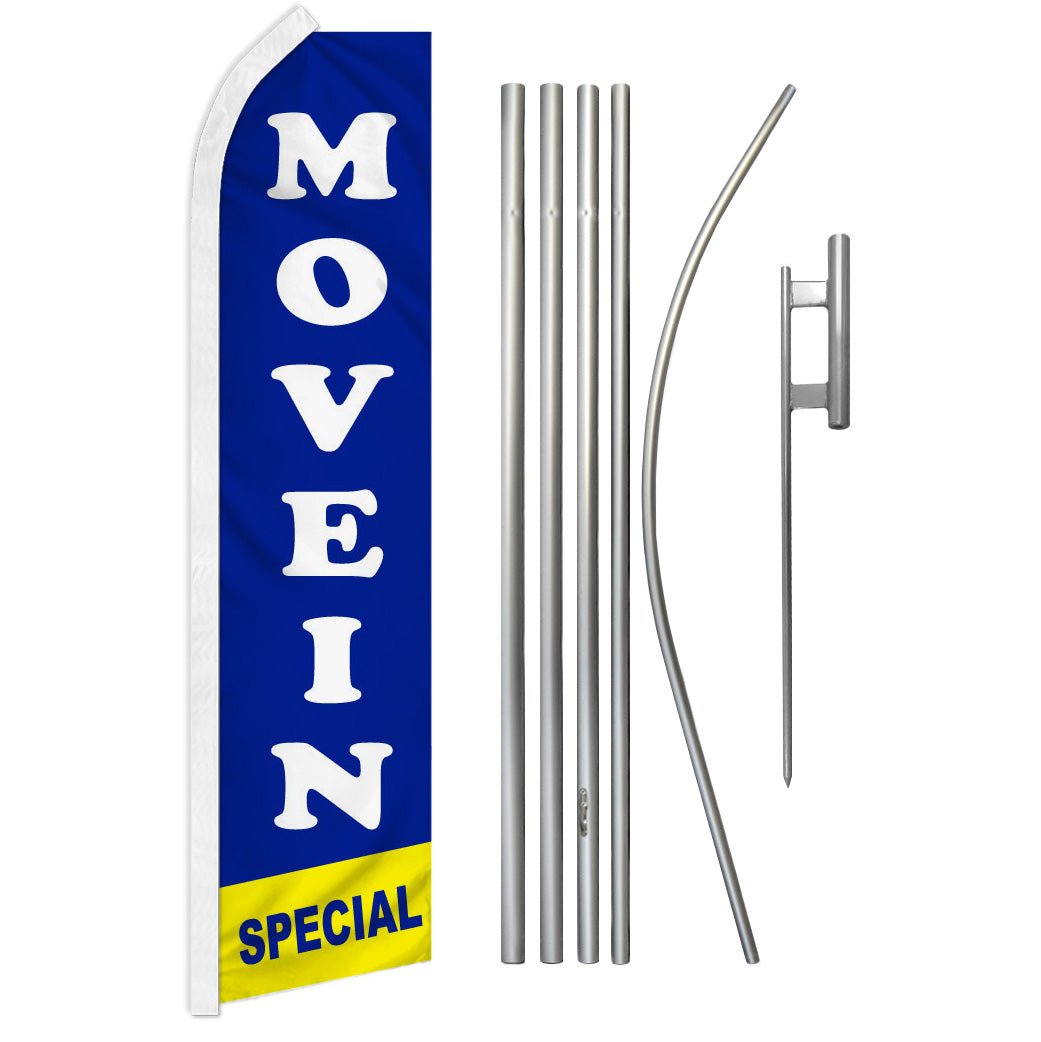 Move In Special (Blue) Super Flag & Pole Kit - Flags Importer