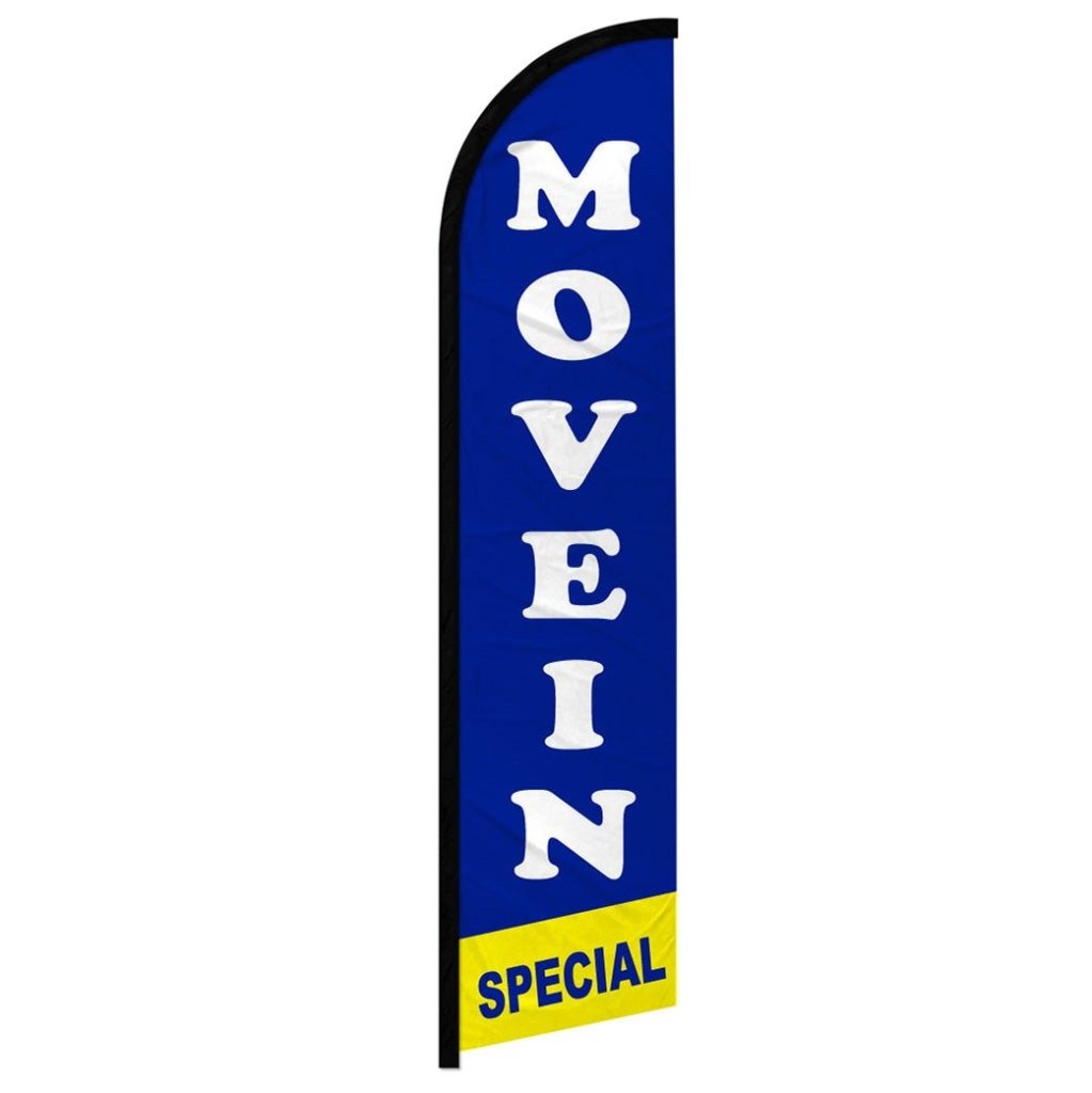 Move In Special (Blue) Windless Banner Flag - Flags Importer