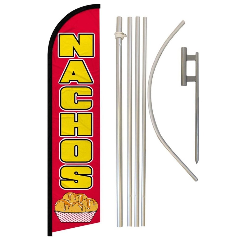 Nachos Windless Banner Flag & Pole Kit - Flags Importer