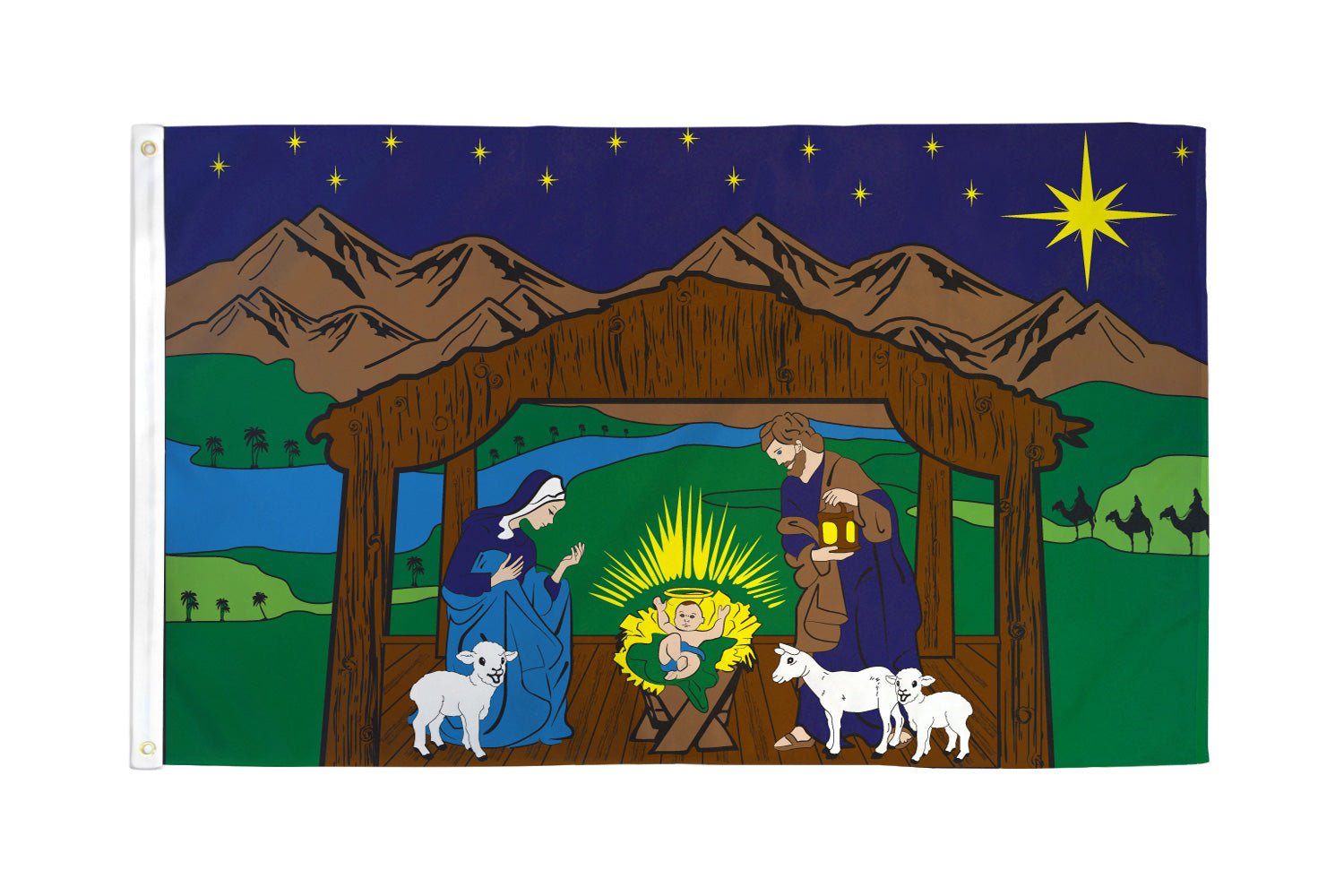 Nativity Scene Flag 3x5ft Poly - Flags Importer