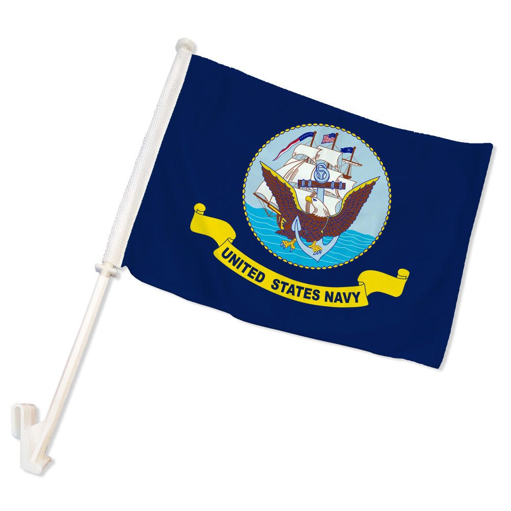 Navy Double - Sided Car Flag - Flags Importer