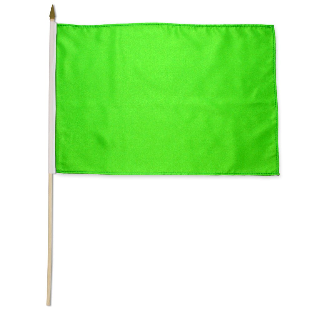 Neon Green Solid Color 12x18in Stick Flag - Flags Importer