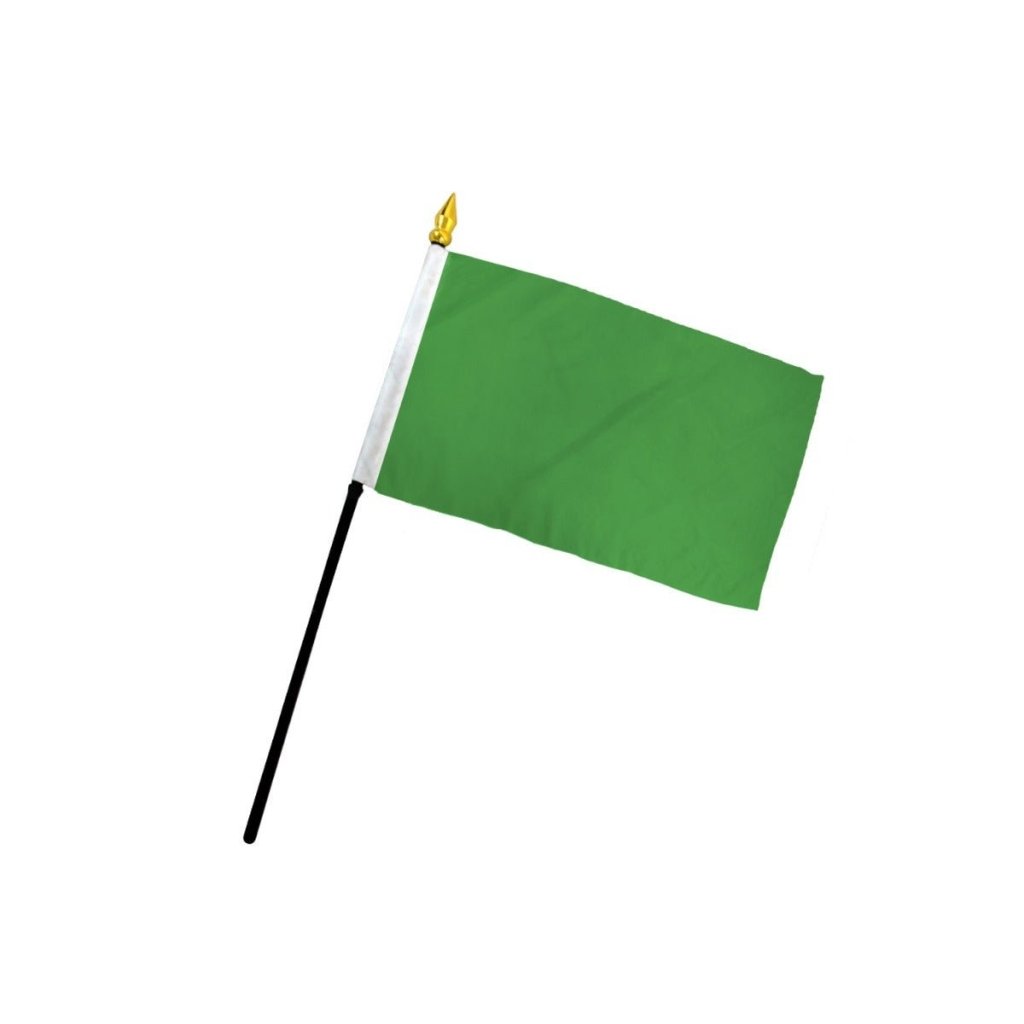 Neon Green Solid Color 4x6in Stick Flag - Flags Importer