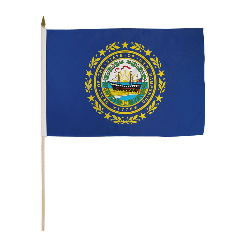 New Hampshire 12x18in Stick Flag - Flags Importer