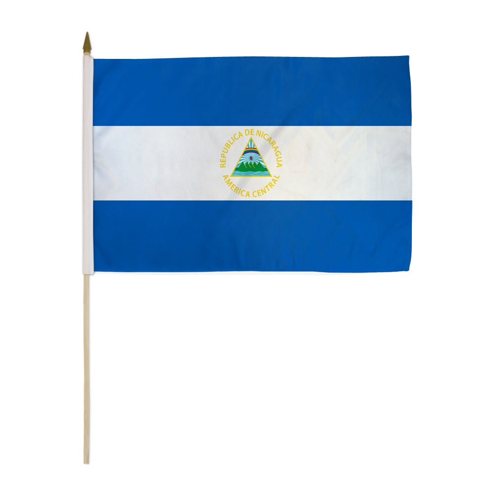 Nicaragua 12x18in Stick Flag - Flags Importer