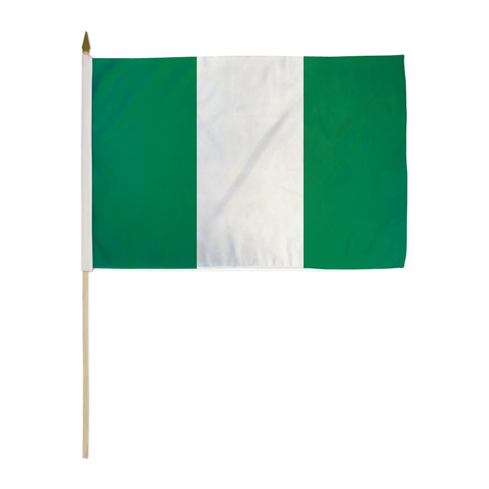 Nigeria 12x18in Stick Flag - Flags Importer