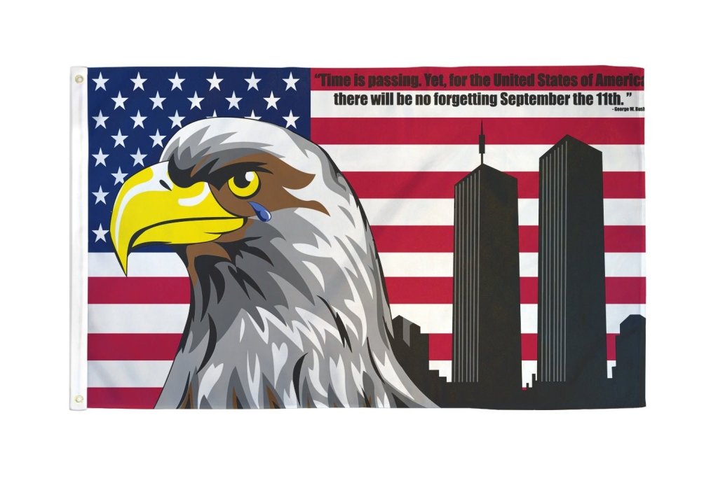 No Forgetting 9/11 Flag 3x5ft Poly - Flags Importer