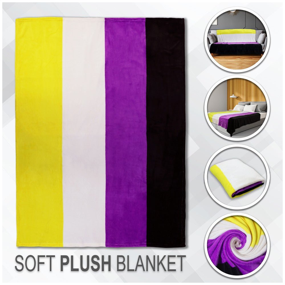 Non - Binary Soft Plush 50x60in Blanket - Flags Importer