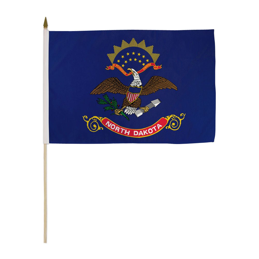 North Dakota 12x18in Stick Flag - Flags Importer