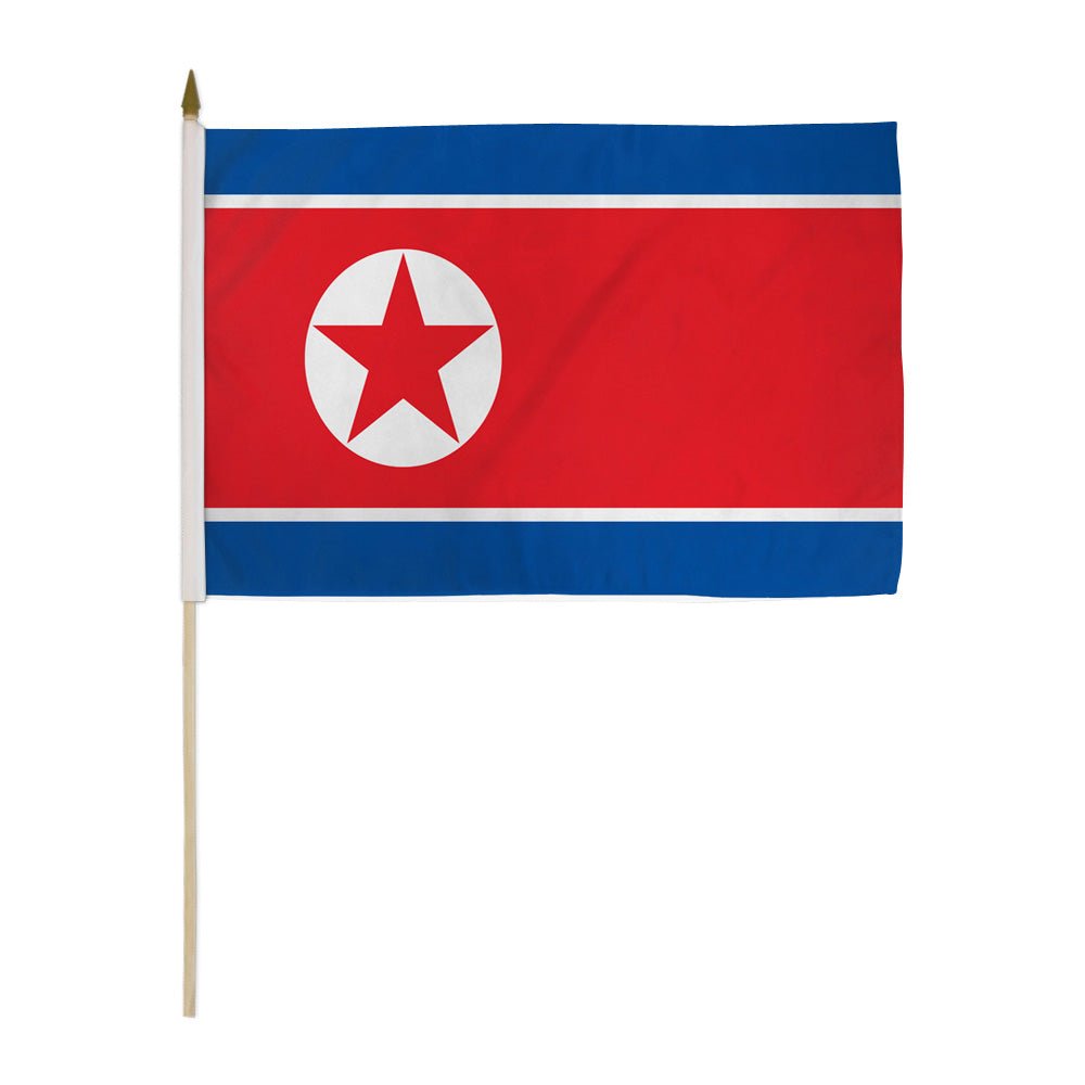 North Korea 12x18in Stick Flag - Flags Importer