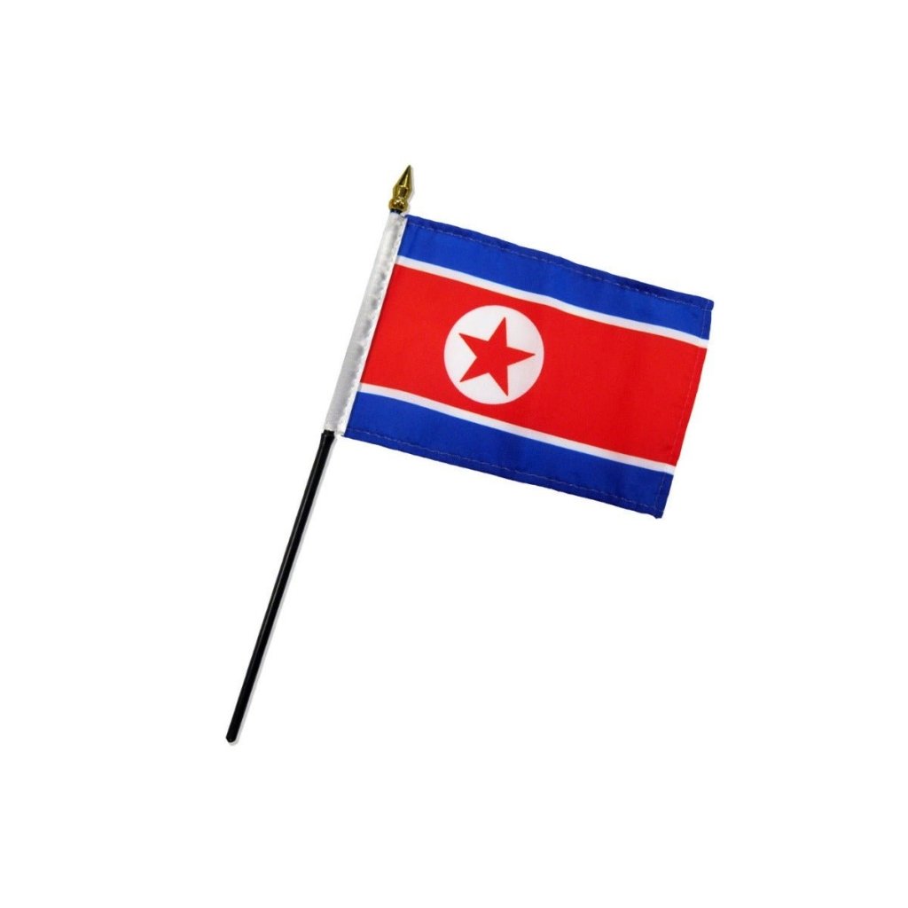 North Korea 4x6in Stick Flag - Flags Importer