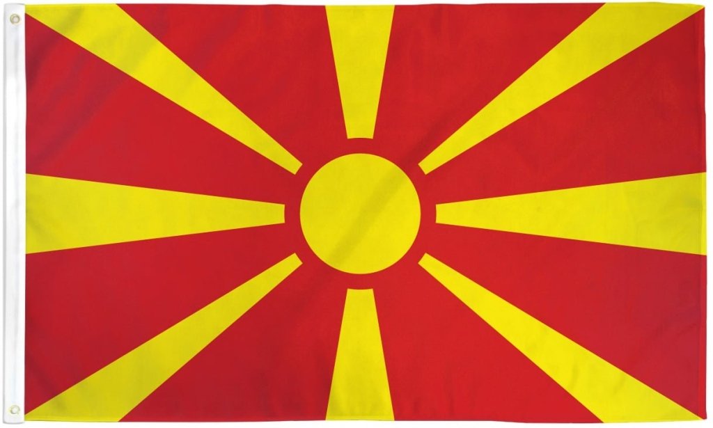 North Macedonia Flag 2x3ft Poly - Flags Importer