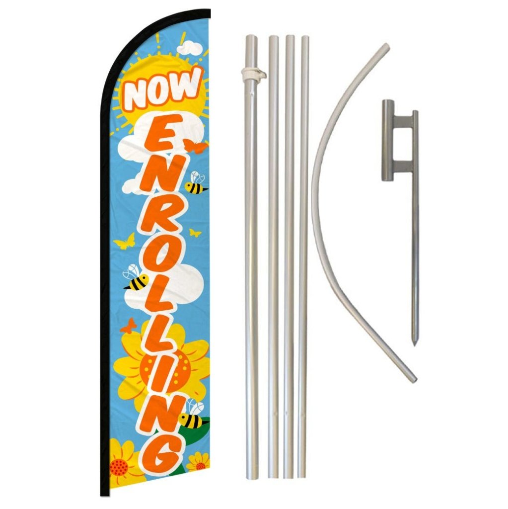 Now Enrolling Windless Banner Flag & Pole Kit - Flags Importer