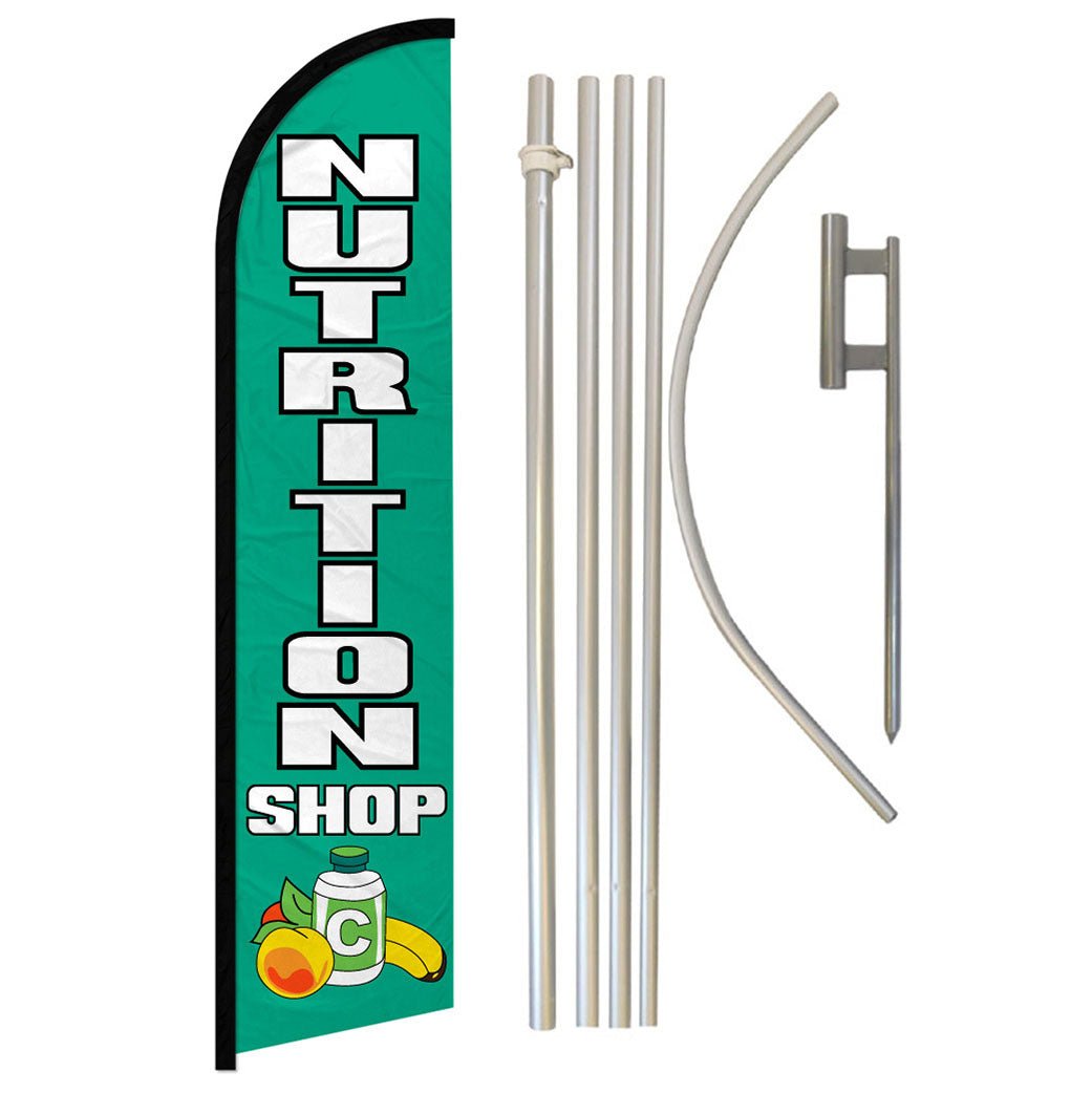 Nutrition Shop Windless Banner Flag & Pole Kit - Flags Importer