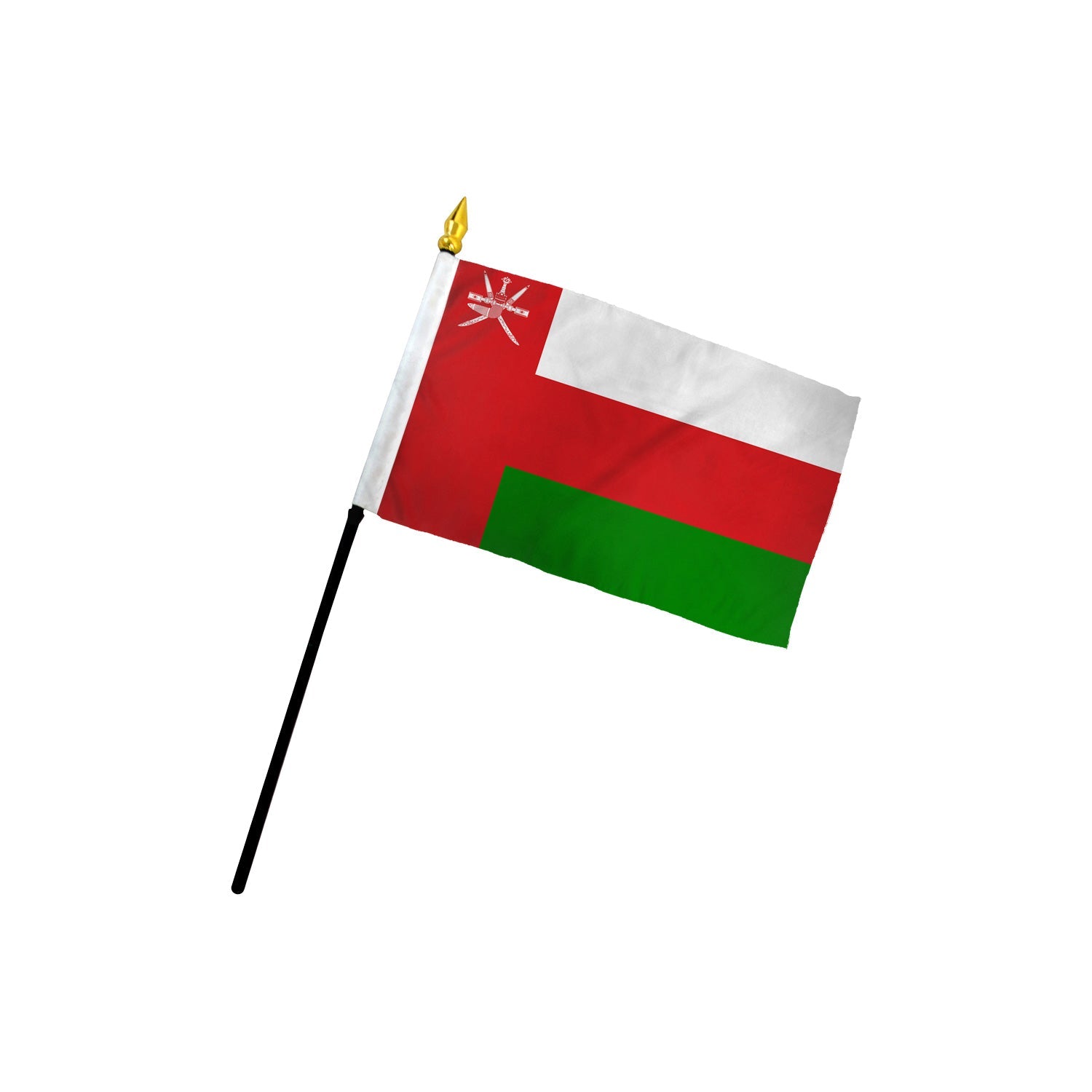 Oman 4x6in Stick Flag - Flags Importer