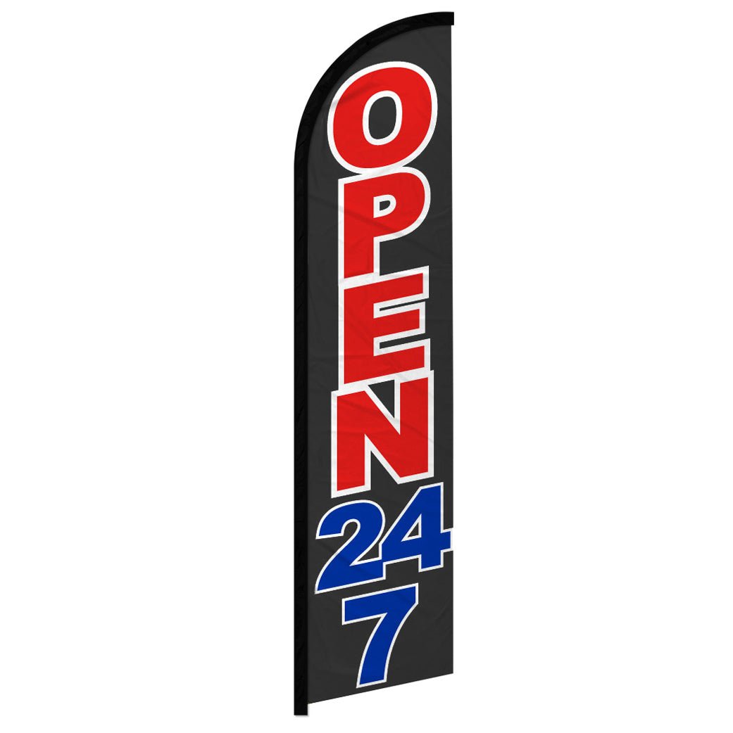 Open 24/7 Windless Banner Flag - Flags Importer