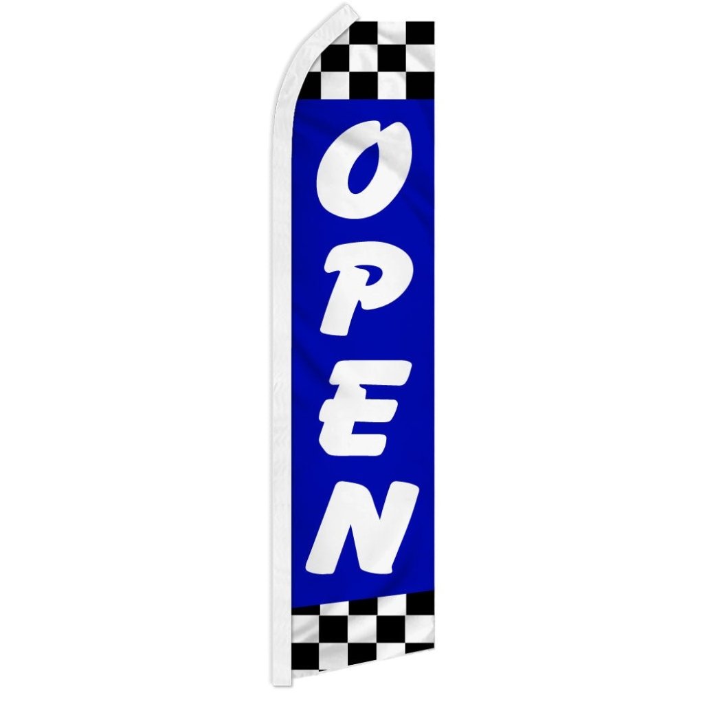 Open (Blue Checkered) Super Flag - Flags Importer