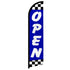 Open (Blue Checkered) Windless Banner Flag - Flags Importer