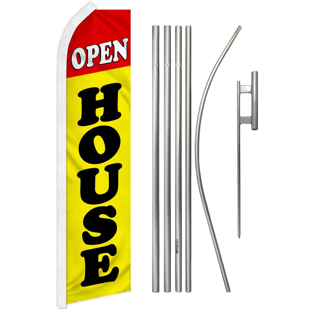 Open House (Red & Yellow) Super Flag & Pole Kit - Flags Importer