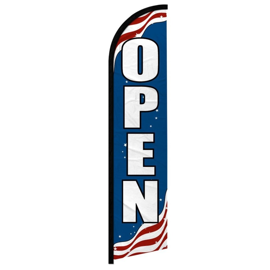 Open (Patriotic) Windless Banner Flag - Flags Importer