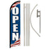 Open (Patriotic) Windless Banner Flag & Pole Kit - Flags Importer