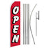 Open (Red & White) Super Flag & Pole Kit - Flags Importer