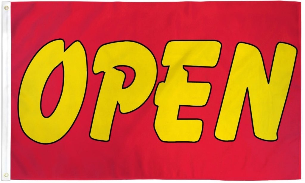 Open (Red & Yellow) 3x5ft DuraFlag - Flags Importer