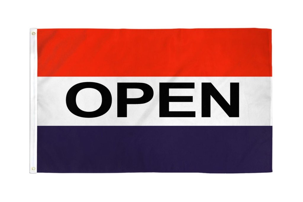 Open (RWB) Flag 2x3ft Poly - Flags Importer