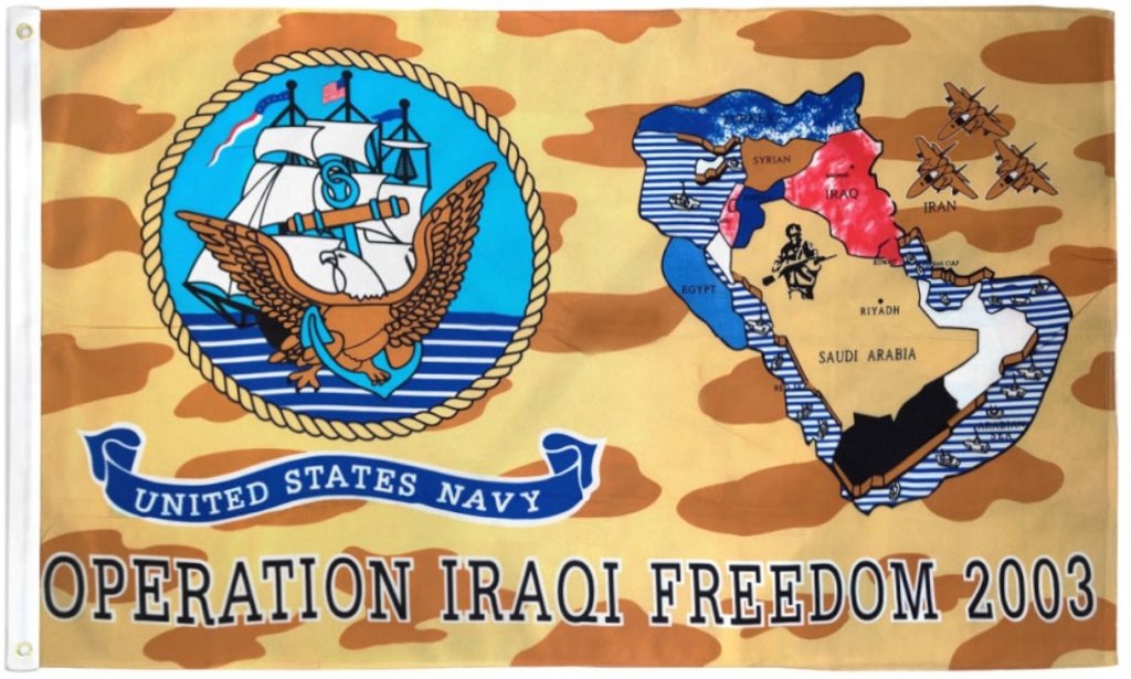 Operation Iraqi Freedom (Navy) Flag 3x5ft Poly - Flags Importer