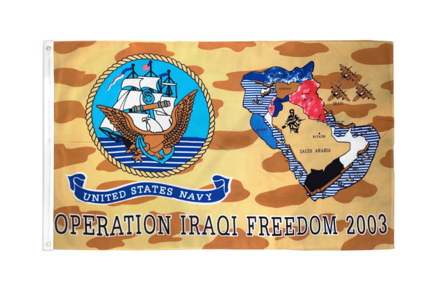 Operation Iraqi Freedom (Navy) Flag 3x5ft Poly - Flags Importer