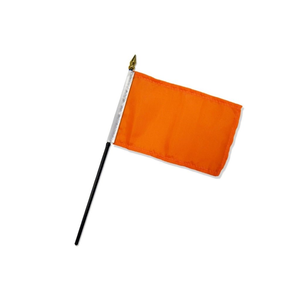 Orange Solid Color 4x6in Stick Flag - Flags Importer