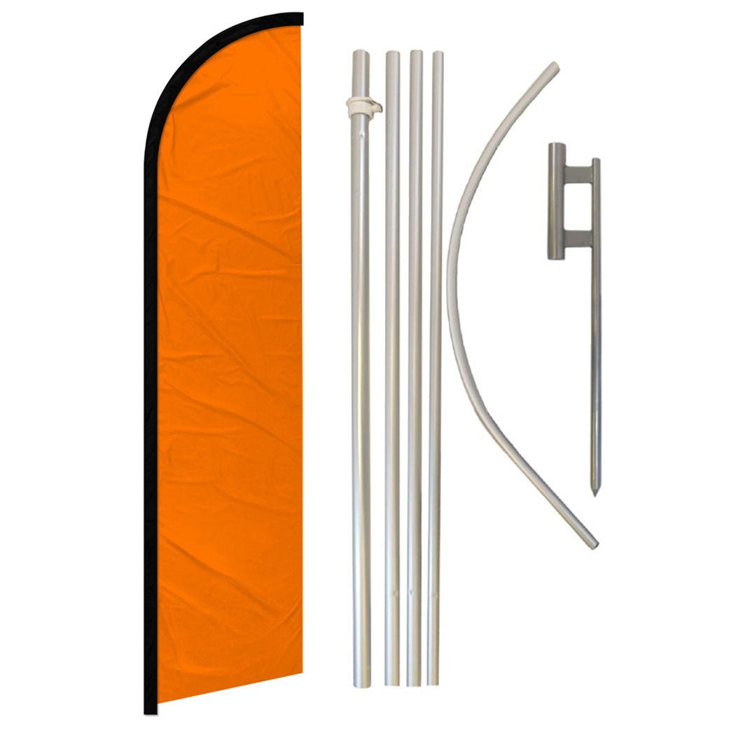 Orange Solid Color Windless Banner Flag & Pole Kit - Flags Importer