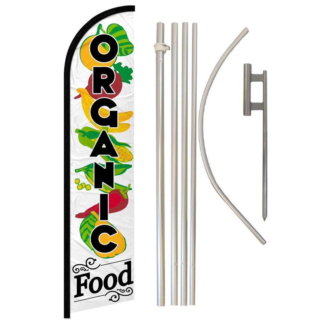 Organic Food Windless Banner Flag & Pole Kit - Flags Importer