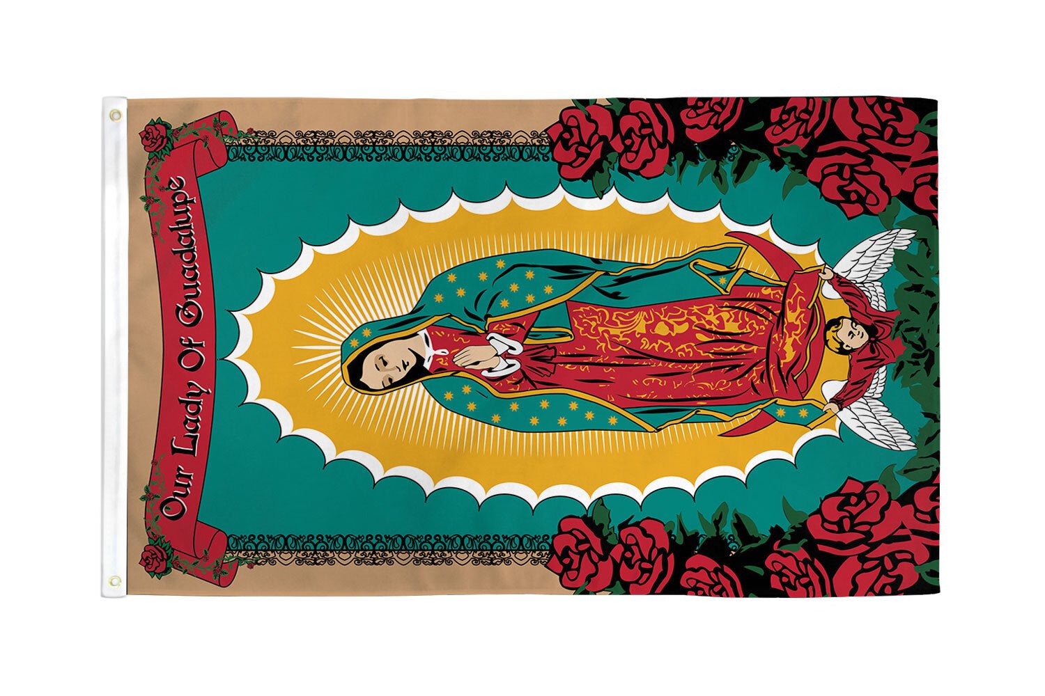 Our Lady of Guadalupe (Rose) Flag 3x5ft Poly - Flags Importer