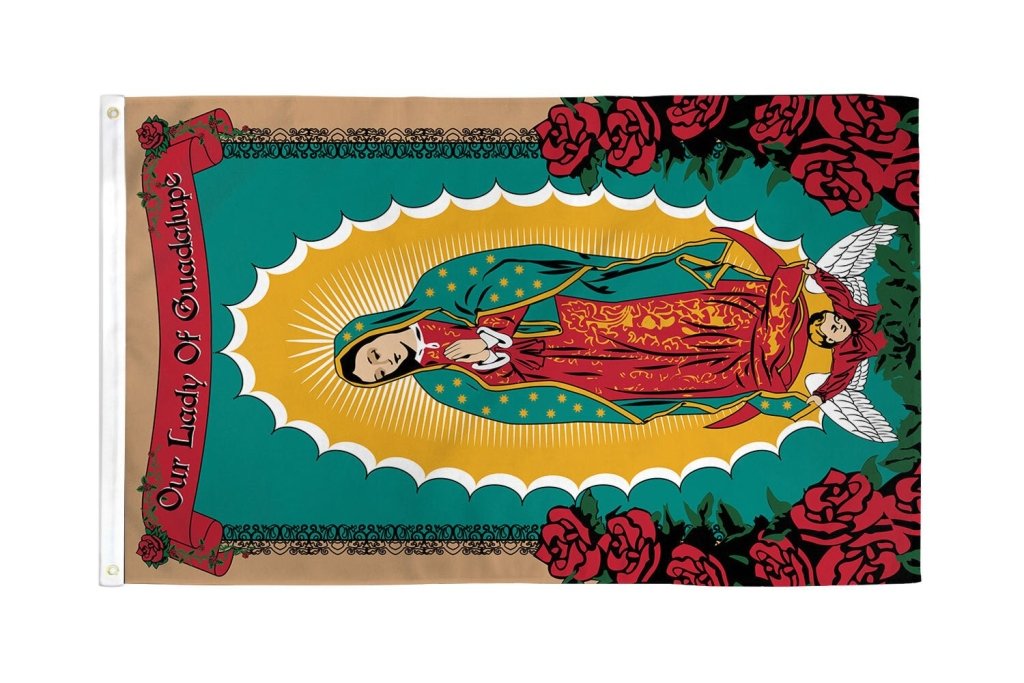 Our Lady of Guadalupe (Rose) Flag 3x5ft Poly - Flags Importer