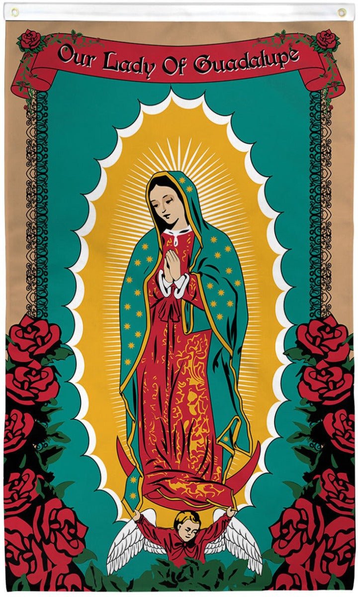 Our Lady of Guadalupe (Rose) Flag 3x5ft Poly - Flags Importer