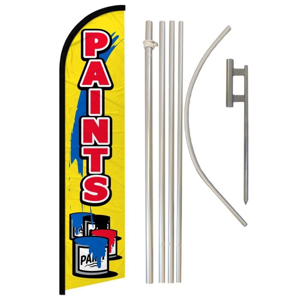 Paints Windless Banner Flag & Pole Kit - Flags Importer