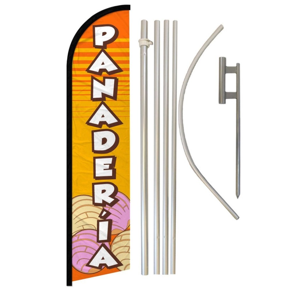 Panaderia Windless Banner Flag & Pole Kit - Flags Importer