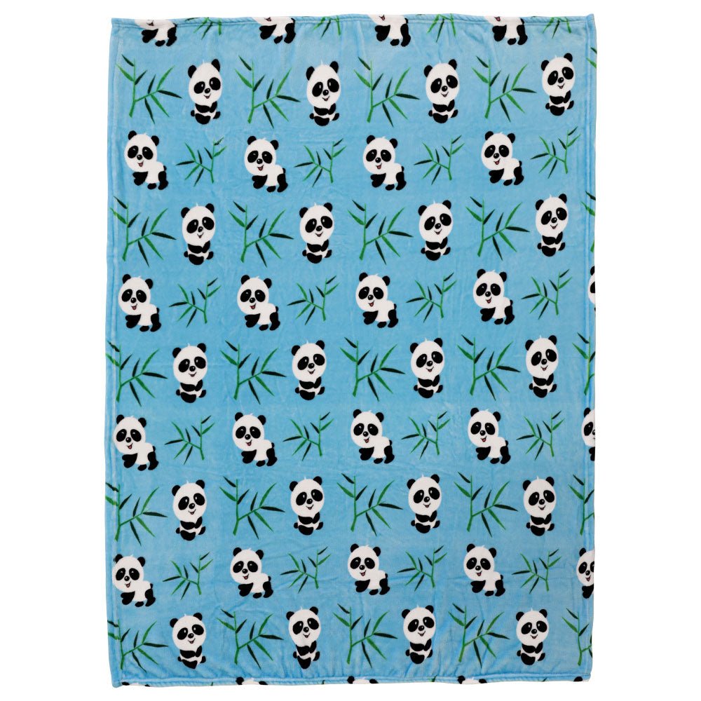 Pandas (Blue) Soft Plush 50x60in Blanket - Flags Importer