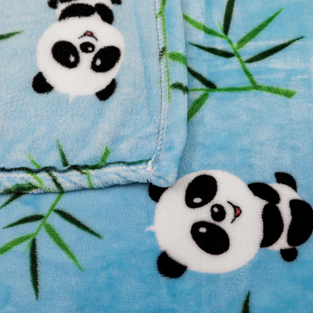 Pandas (Blue) Soft Plush 50x60in Blanket - Flags Importer