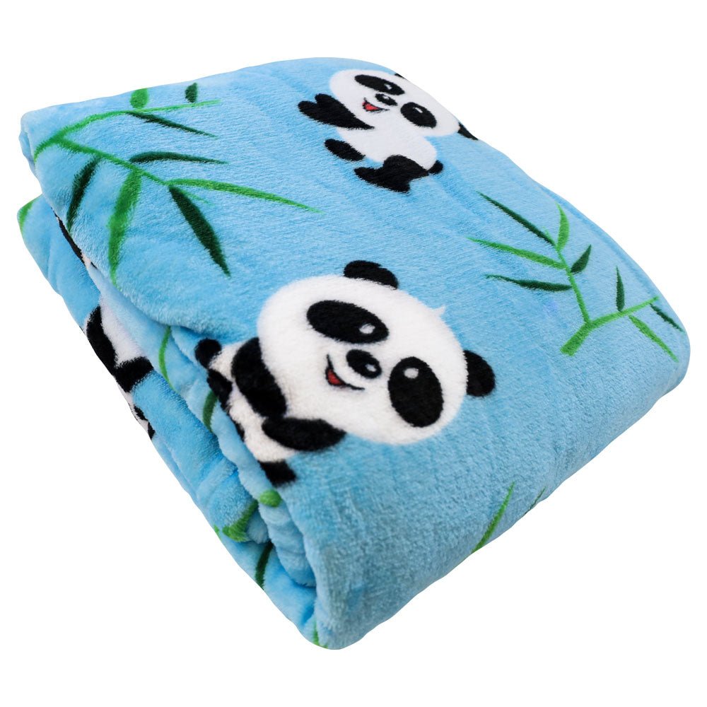 Pandas (Blue) Soft Plush 50x60in Blanket - Flags Importer