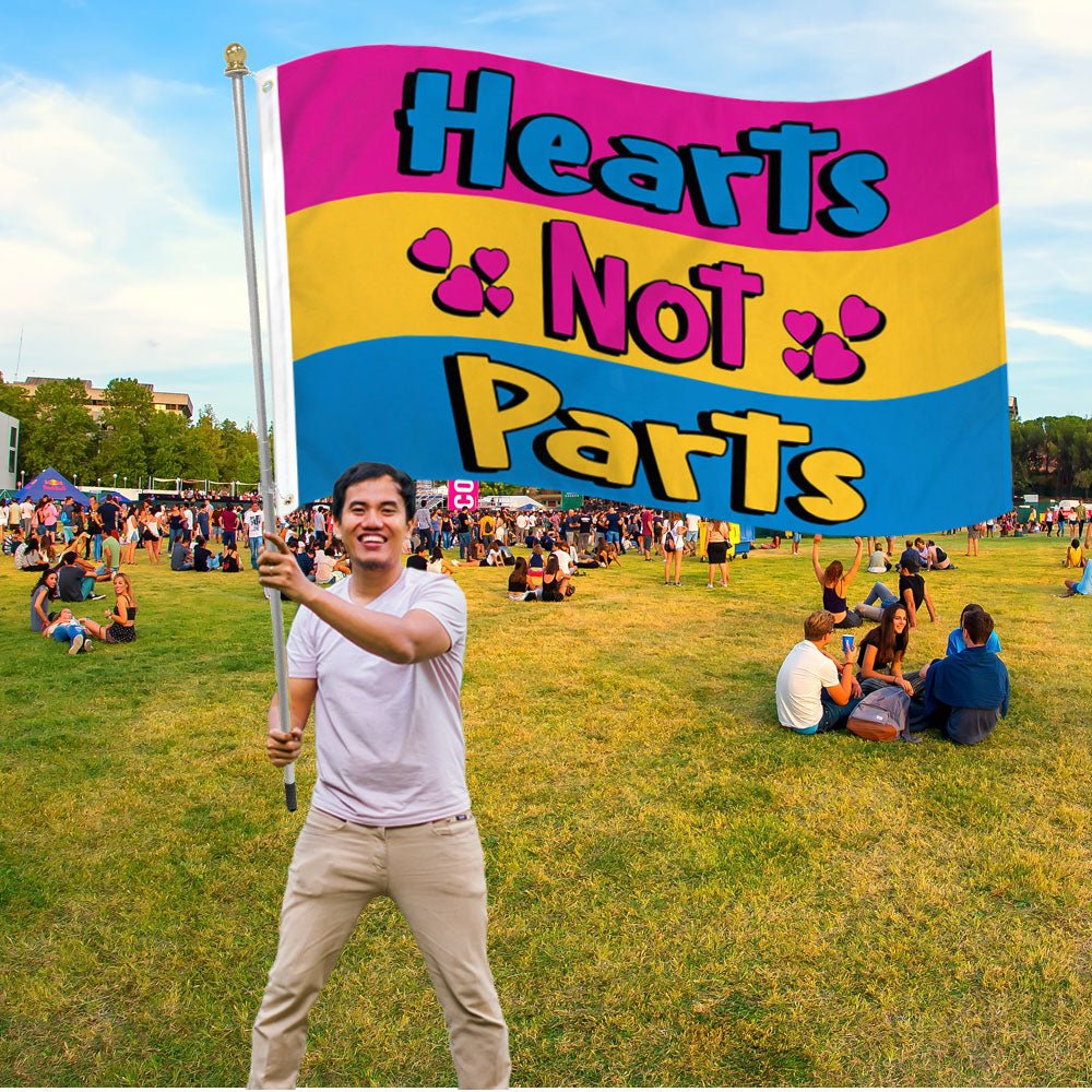 Pansexual (Hearts Not Parts) Flag 3x5ft Poly - Flags Importer