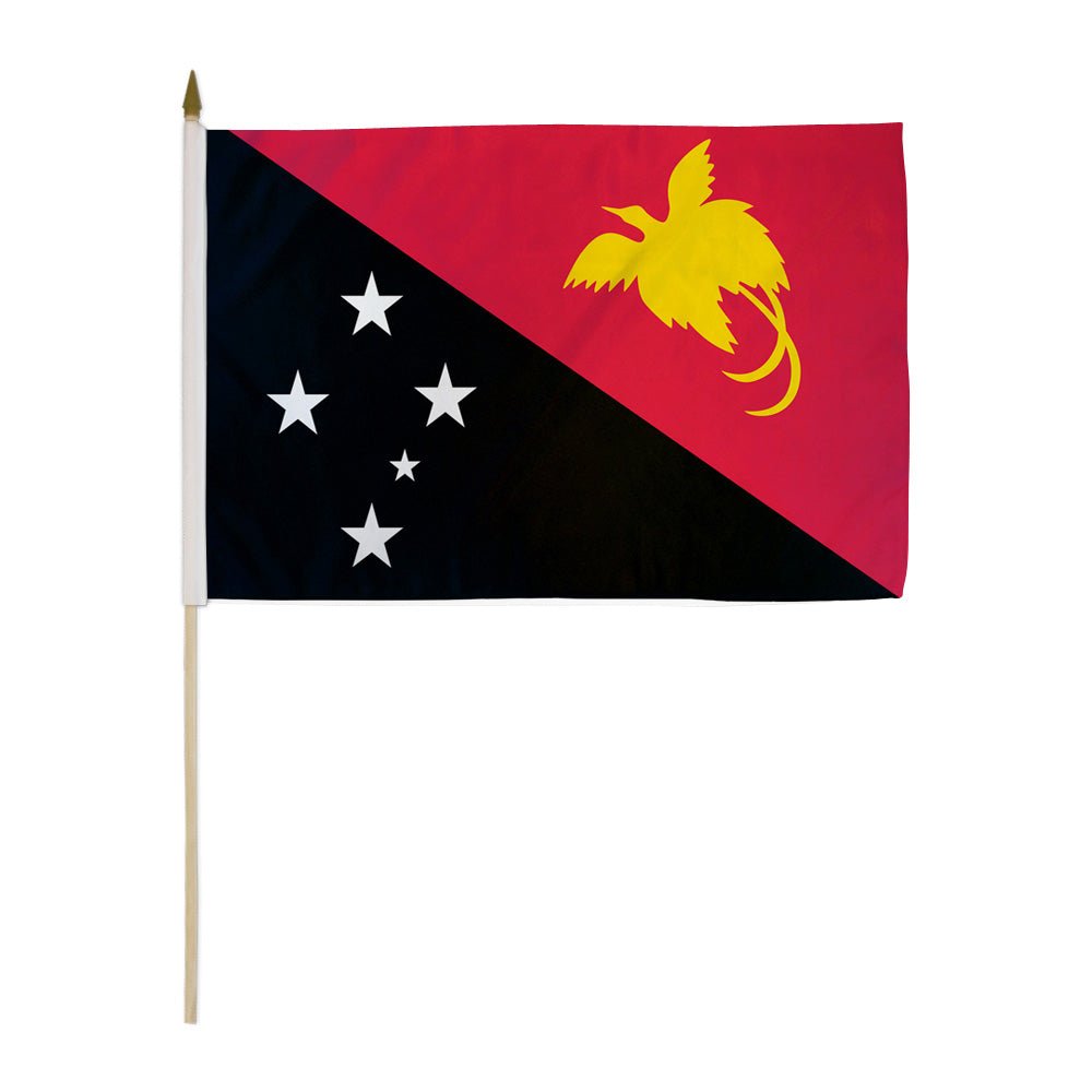 Papua New Guinea 12x18in Stick Flag - Flags Importer