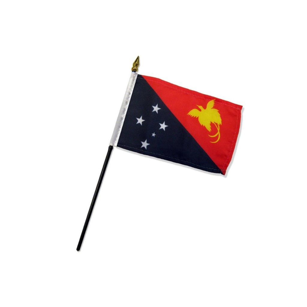 Papua New Guinea 4x6in Stick Flag - Flags Importer