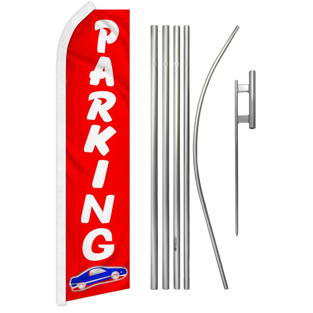 Parking (Red) Super Flag & Pole Kit - Flags Importer